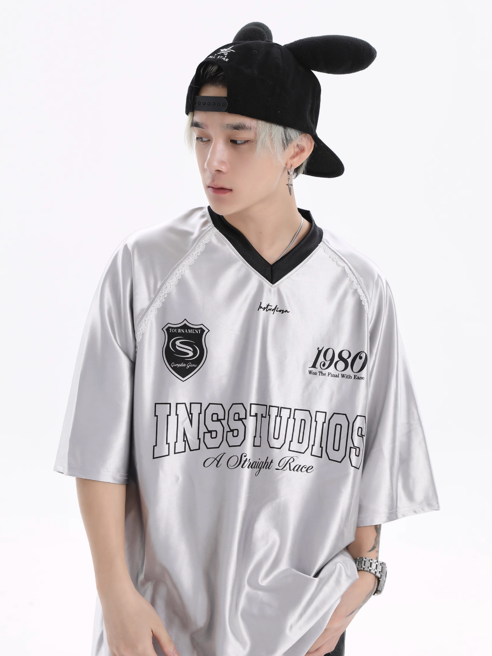 INSstudios Lace Letters Logo Soccer Jersey