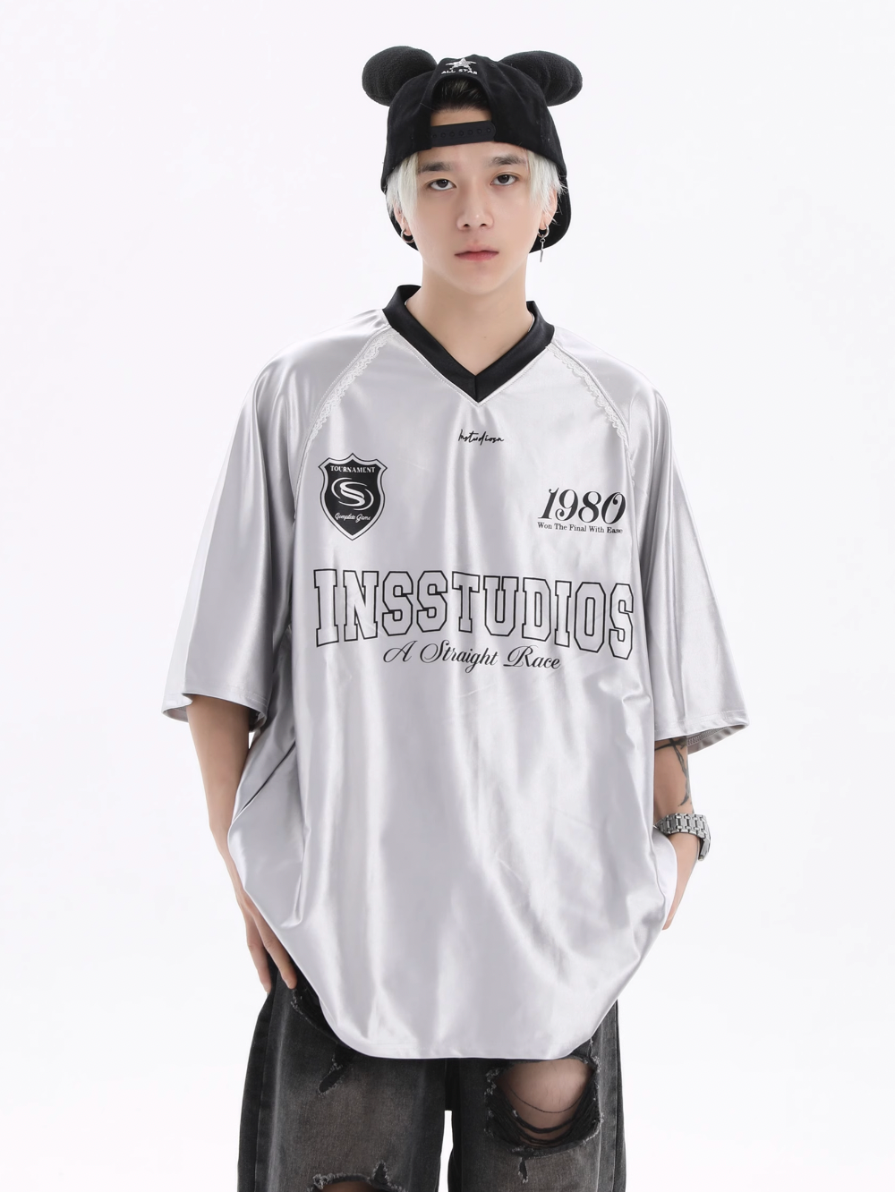INSstudios Lace Letters Logo Soccer Jersey