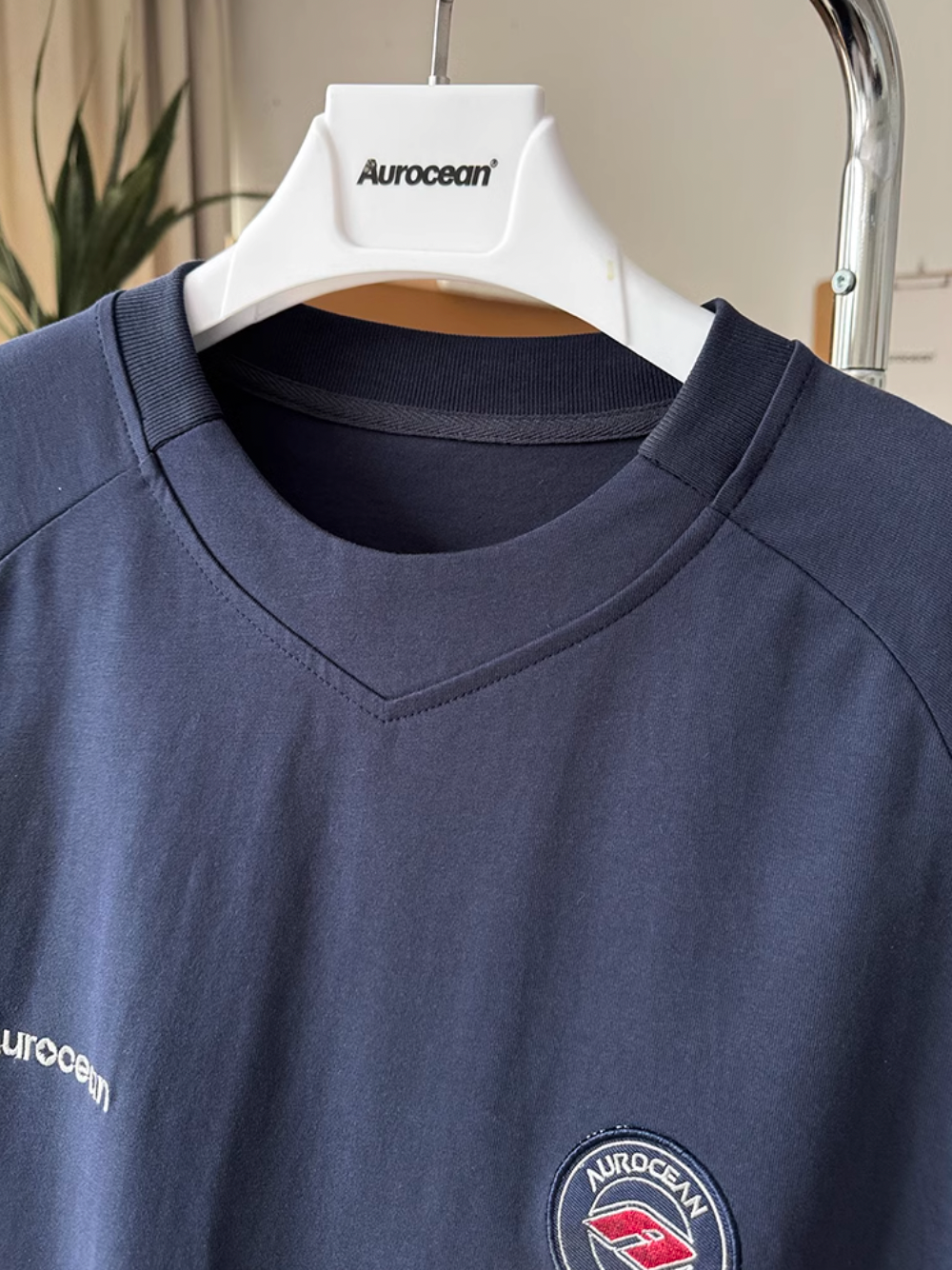 Aurocean Dirty Dye Aged Vintage Patch Embroidered Soccer Jersey Tee
