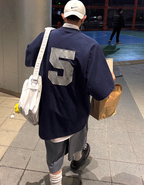 Aurocean Dirty Dye Aged Vintage Patch Embroidered Soccer Jersey Tee