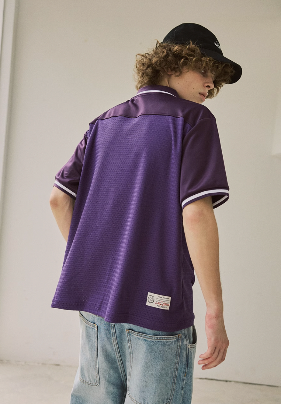 NORYBRAND Sports Club Mesh Patchwork Soccer Jersey Polo