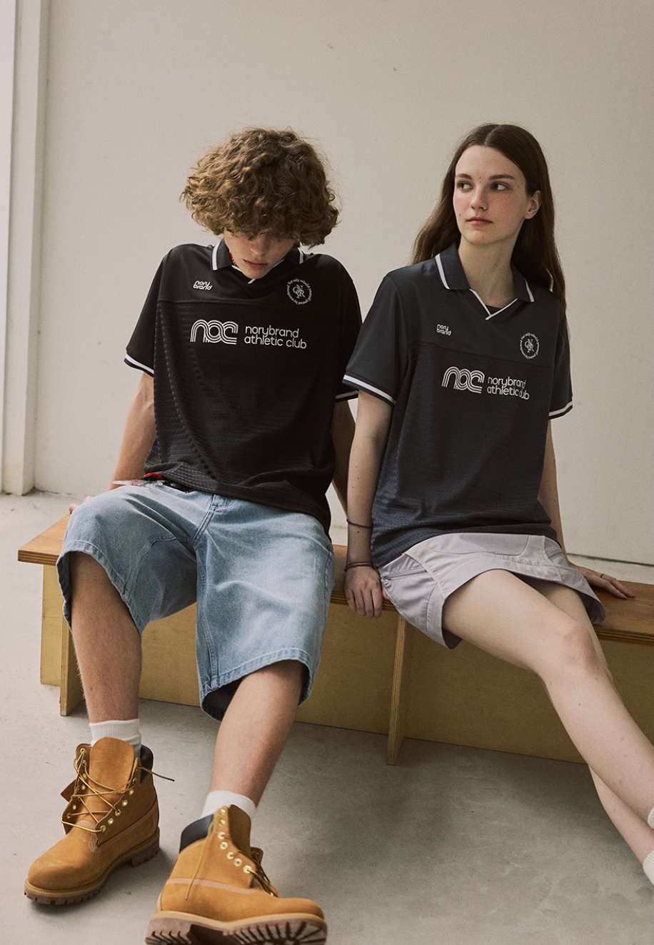NORYBRAND Sports Club Mesh Patchwork Soccer Jersey Polo