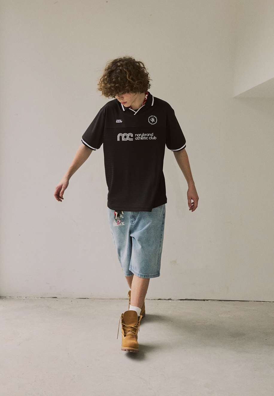 NORYBRAND Sports Club Mesh Patchwork Soccer Jersey Polo