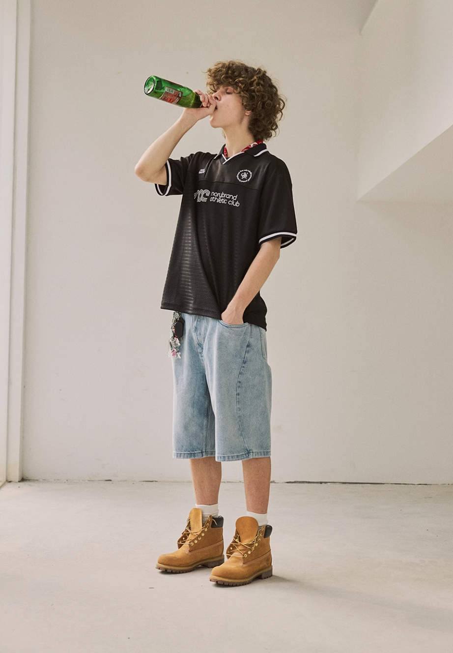 NORYBRAND Sports Club Mesh Patchwork Soccer Jersey Polo