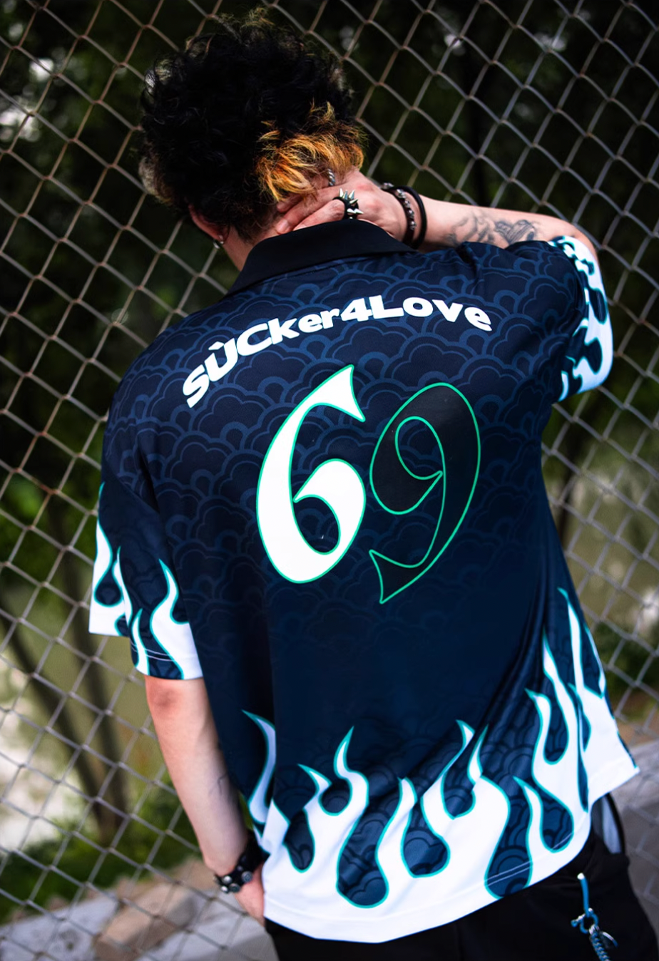 SUC Flame Full Print Gradient Soccer Jersey Polo
