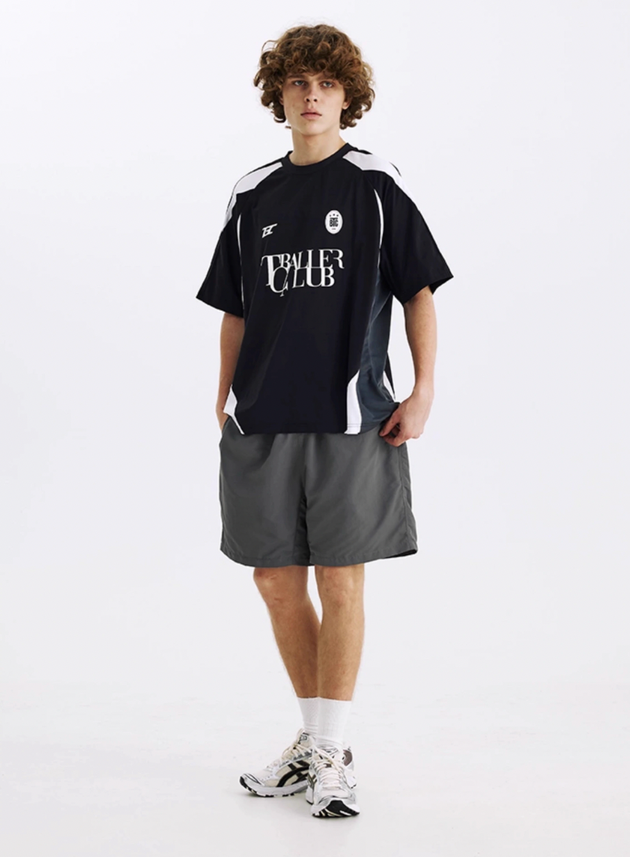 TBALLER Mesh Patchwork Color Blocking Soccer Jersey