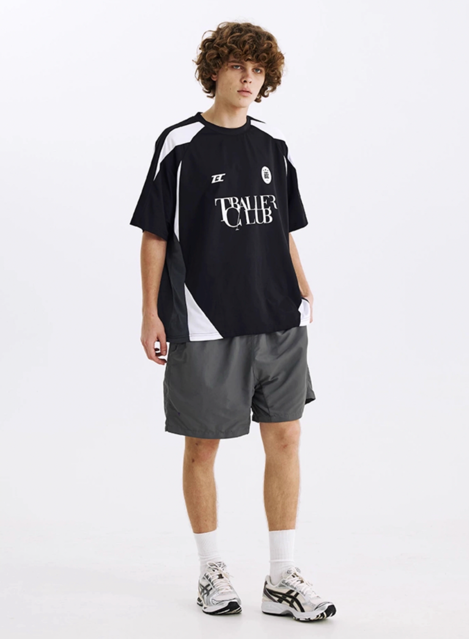 TBALLER Mesh Patchwork Color Blocking Soccer Jersey