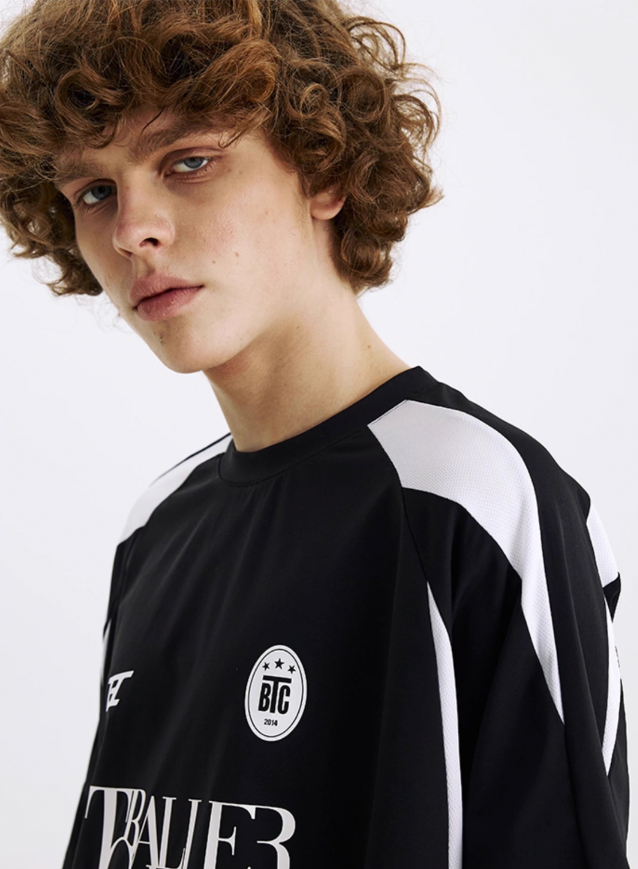 TBALLER Mesh Patchwork Color Blocking Soccer Jersey