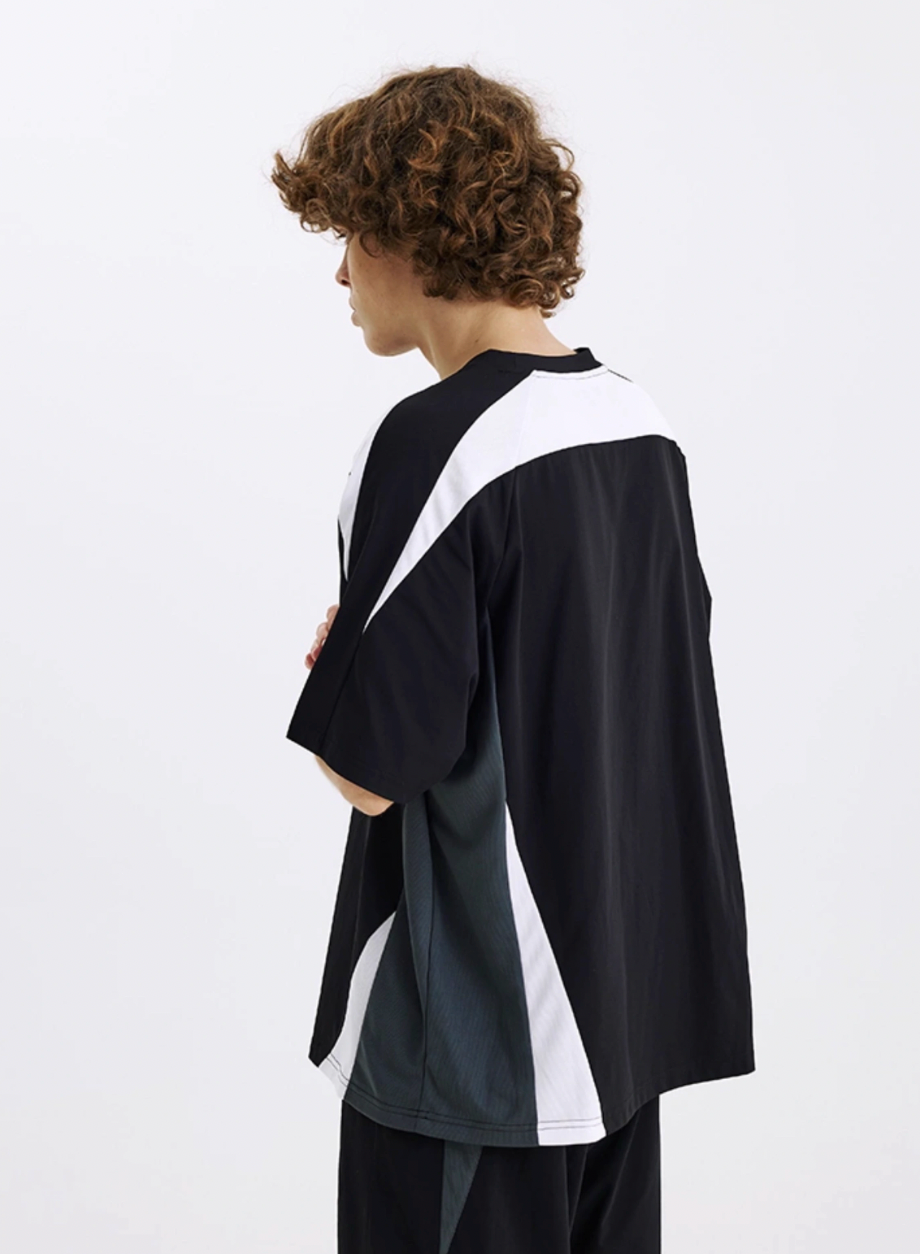 TBALLER Mesh Patchwork Color Blocking Soccer Jersey