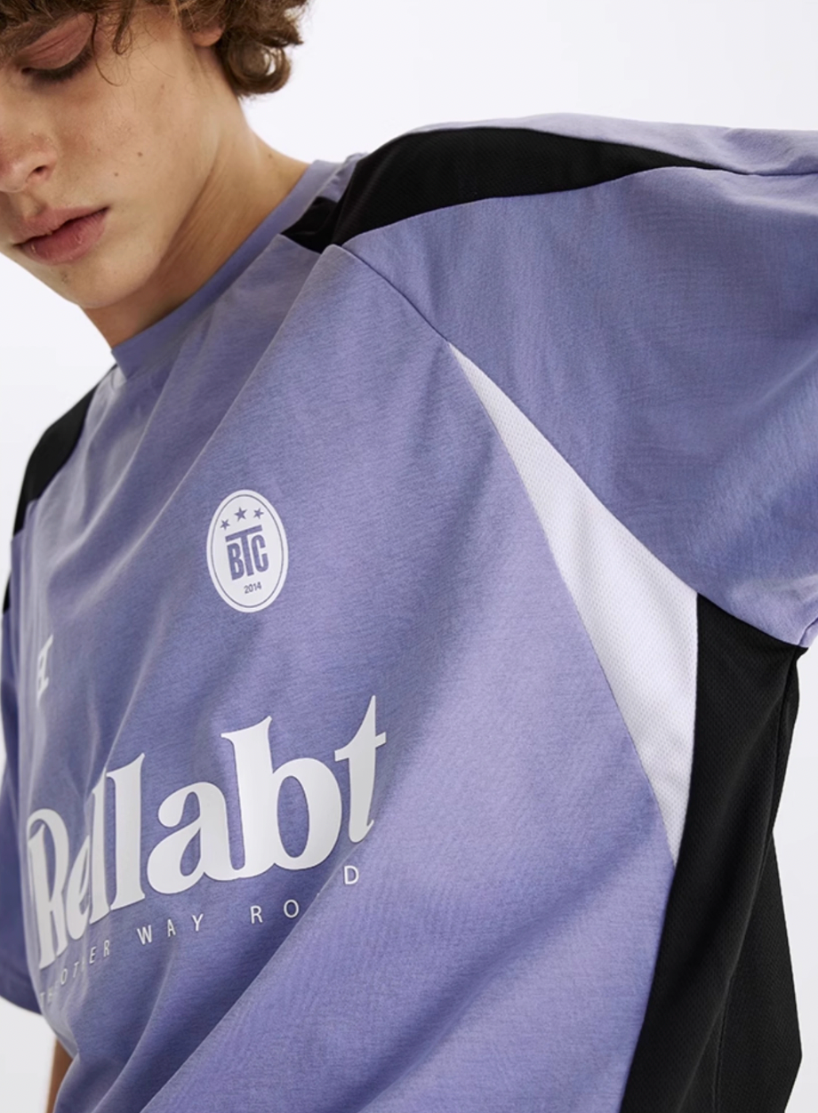 TBALLER Mesh Patchwork Color Blocking Soccer Jersey