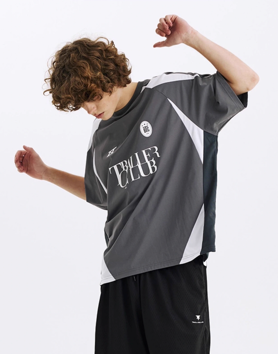 TBALLER Mesh Patchwork Color Blocking Soccer Jersey