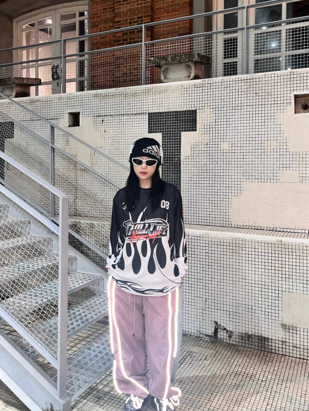 CHILLLIFE Logo Flame Long Sleeved Jersey
