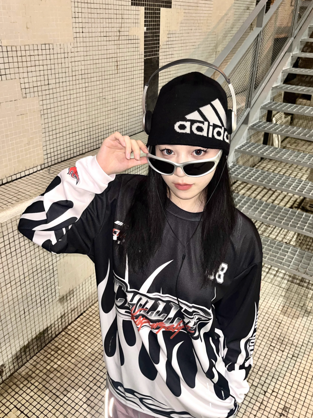 CHILLLIFE Logo Flame Long Sleeved Jersey