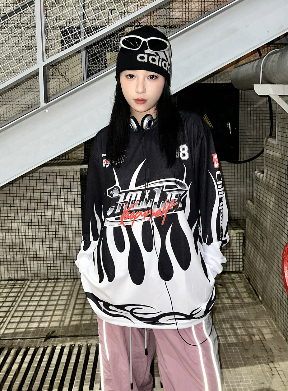 CHILLLIFE Logo Flame Long Sleeved Jersey