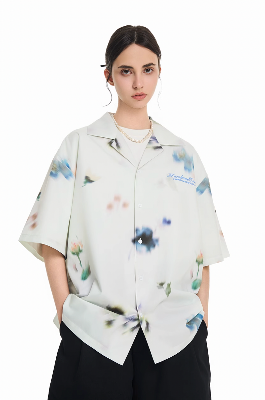 Harsh and Cruel Floral Oil Painting Cuban Shirt