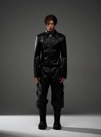 BLIND NO PLAN Short Silhouette Slim Fit Leather Jacket