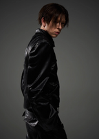 BLIND NO PLAN Short Silhouette Slim Fit Leather Jacket