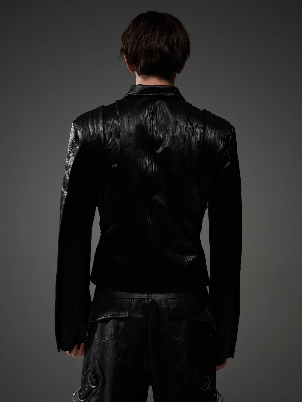 BLIND NO PLAN Short Silhouette Slim Fit Leather Jacket