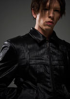 BLIND NO PLAN Short Silhouette Slim Fit Leather Jacket