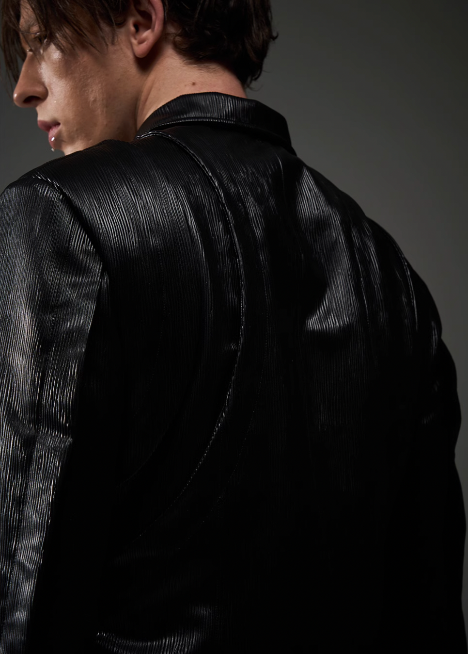 BLIND NO PLAN Short Silhouette Slim Fit Leather Jacket