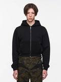 BLIND NO PLAN Basic Patchwork Logo Embroidery Short Hoodie