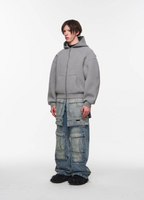 BLIND NO PLAN Embroidered Plunging Sleeve Air Hoodie