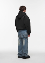 BLIND NO PLAN Embroidered Plunging Sleeve Air Hoodie