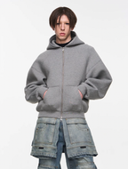 BLIND NO PLAN Embroidered Plunging Sleeve Air Hoodie