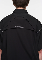 BLIND NO PLAN Detachable Textured Contrast Patchwork Shirt