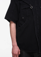 BLIND NO PLAN Metal Surround Fly Sleeve Short Sleeve Pocket Shirt