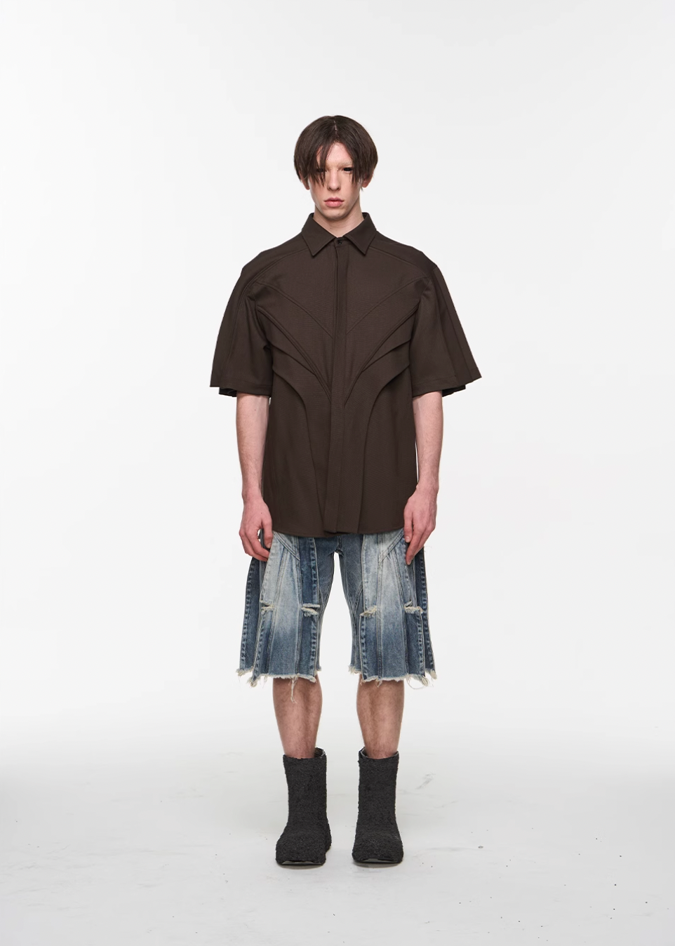 BLIND NO PLAN 3D Stripes Flyleaf Short Sleeve Shirt