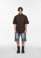 BLIND NO PLAN 3D Stripes Flyleaf Short Sleeve Shirt