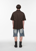 BLIND NO PLAN 3D Stripes Flyleaf Short Sleeve Shirt