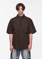 BLIND NO PLAN 3D Stripes Flyleaf Short Sleeve Shirt
