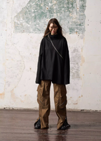 BLIND NO PLAN Multi Zipper Patchwork Work Cargo Pants