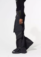 BLIND NO PLAN Multi Zipper Patchwork Work Cargo Pants