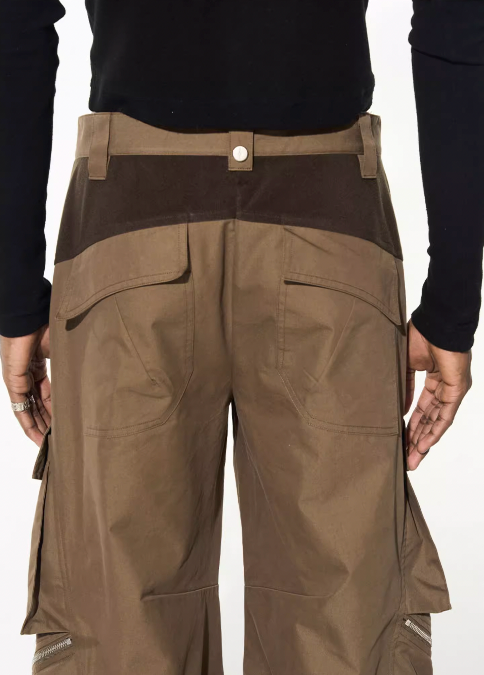 BLIND NO PLAN Multi Zipper Patchwork Work Cargo Pants