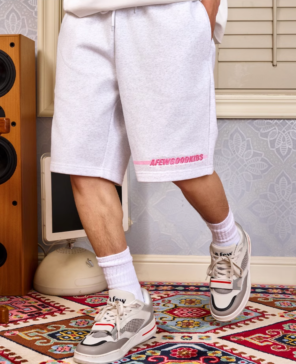 AFGK Embroidery Gradient Sports Sweat Shorts