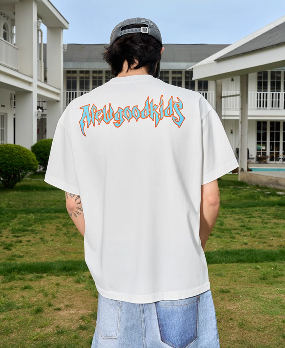 AFGK Metal Music Embroidered Label Printed Tee