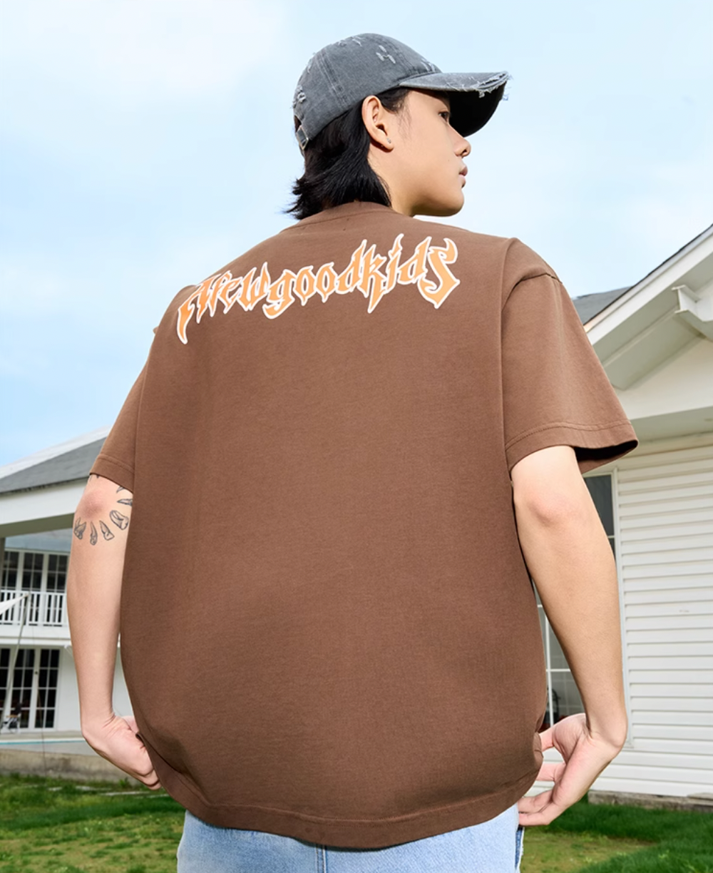 AFGK Metal Music Embroidered Label Printed Tee