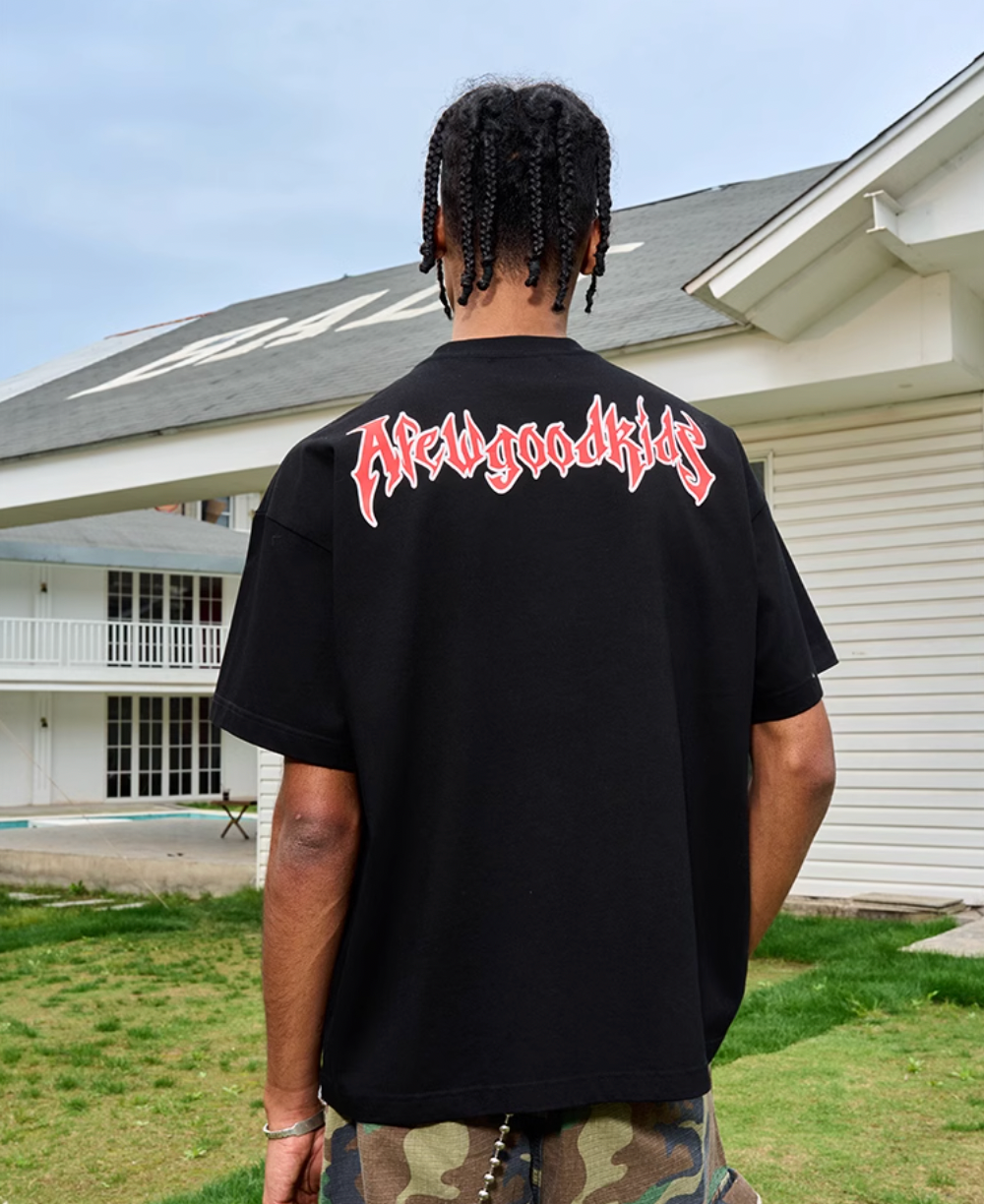 AFGK Metal Music Embroidered Label Printed Tee