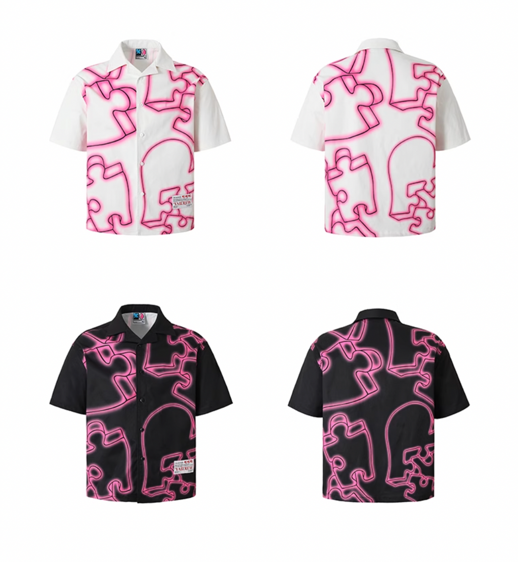 YADcrew Love Puzzle Halo Full Print Short Sleeve Shirt