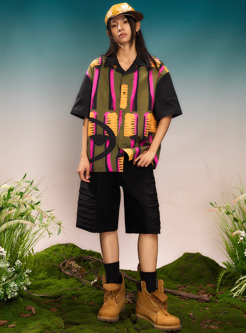 YADcrew Full Print Toothbrush Short Sleeve Shirt