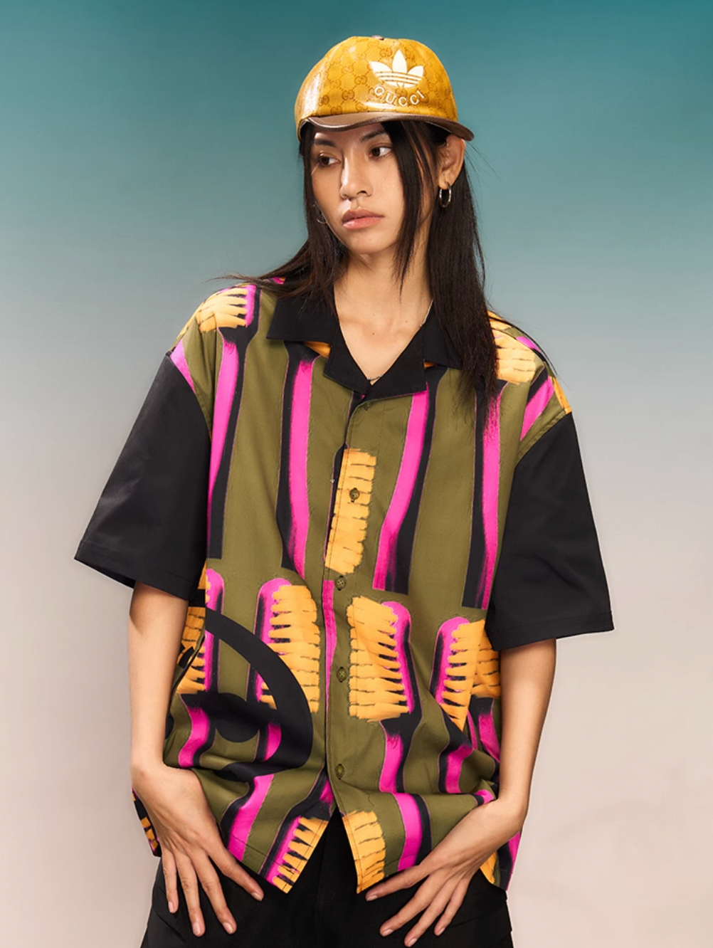 YADcrew Full Print Toothbrush Short Sleeve Shirt