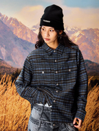 YADcrew Grid Textured Plaid Long Sleeve Shirt
