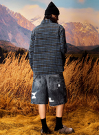 YADcrew Grid Textured Plaid Long Sleeve Shirt