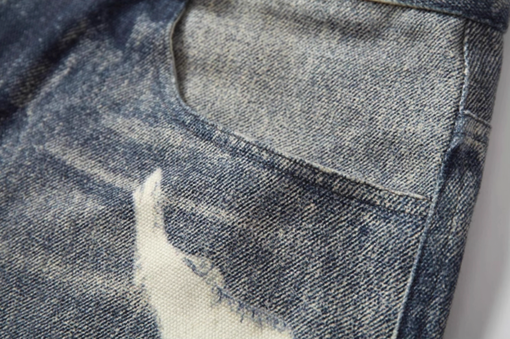 YADcrew Evening Lace Print Denim Shorts