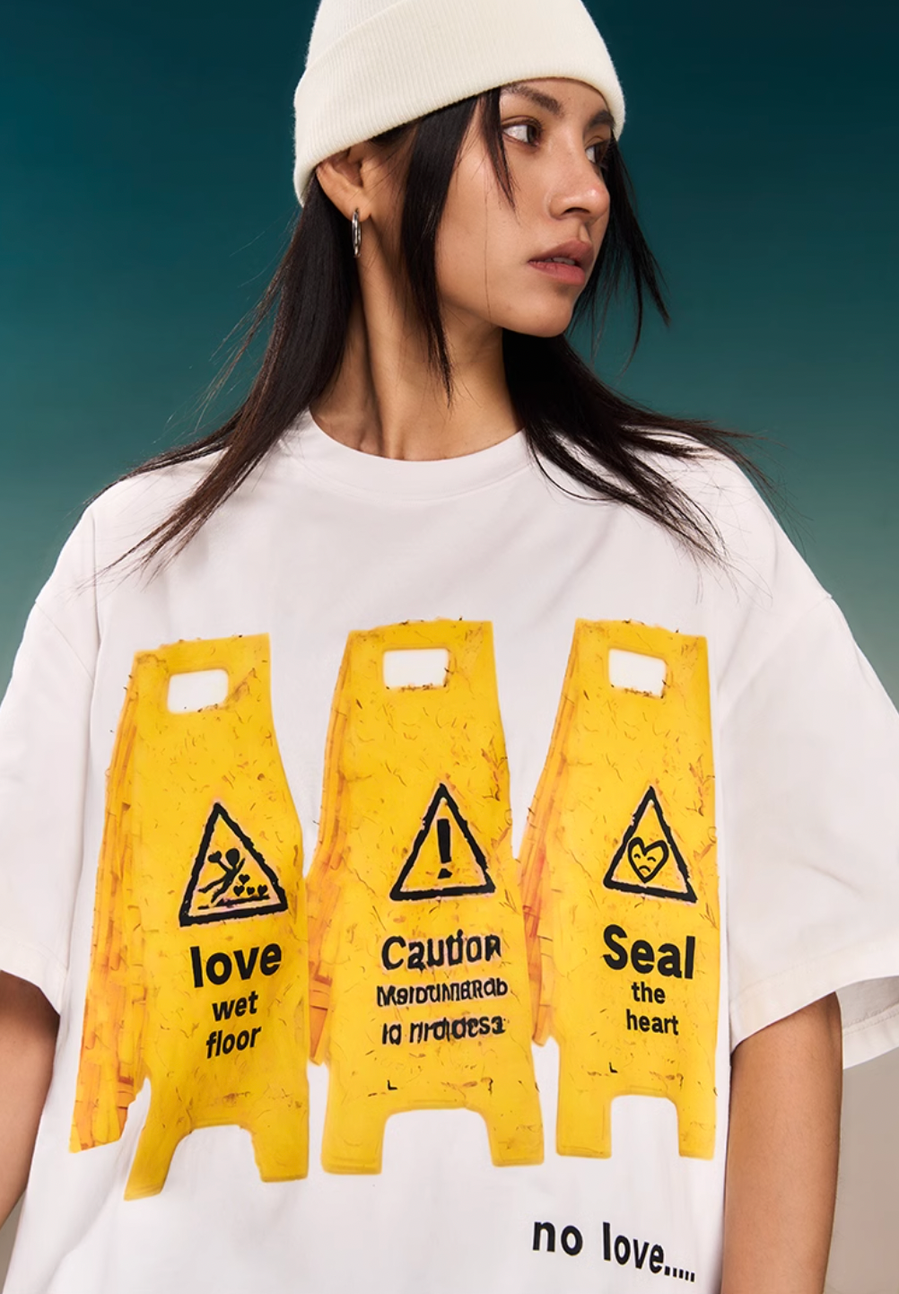 YADcrew “Love Caution Seal” Print Tee