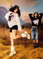 YADcrew Peace Dove 3D Foam Dot Printing Sweatshirt