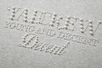YADcrew Pearl Beadwork Text Typography Sweatshirt